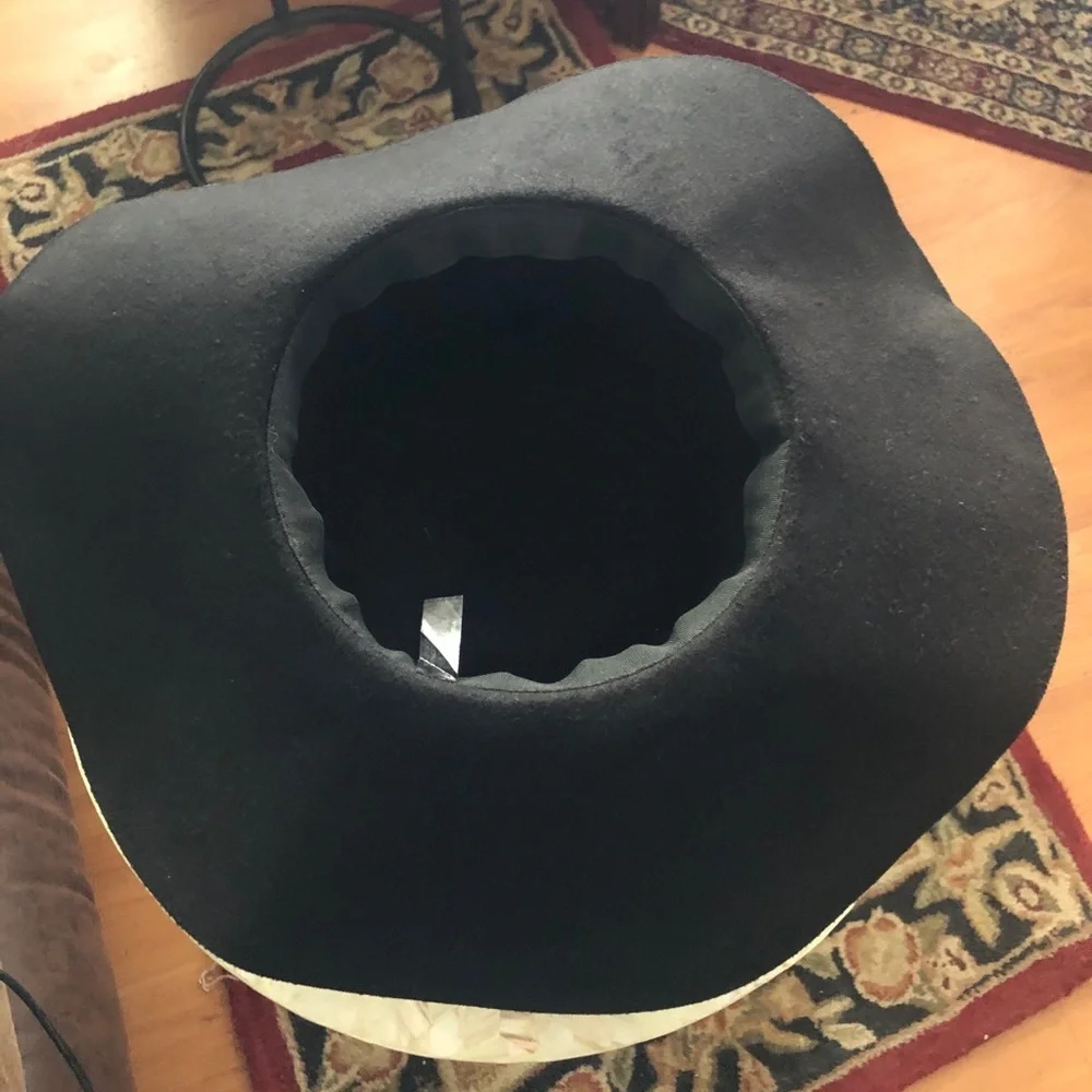 Vintage Black Wide Brim Hat - Picture 8 of 9